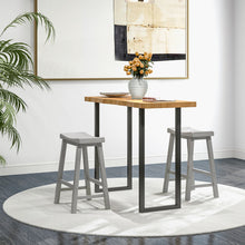 Load image into Gallery viewer, Set of 2 24 Inch Counter Height Stools with Solid Wood Legs